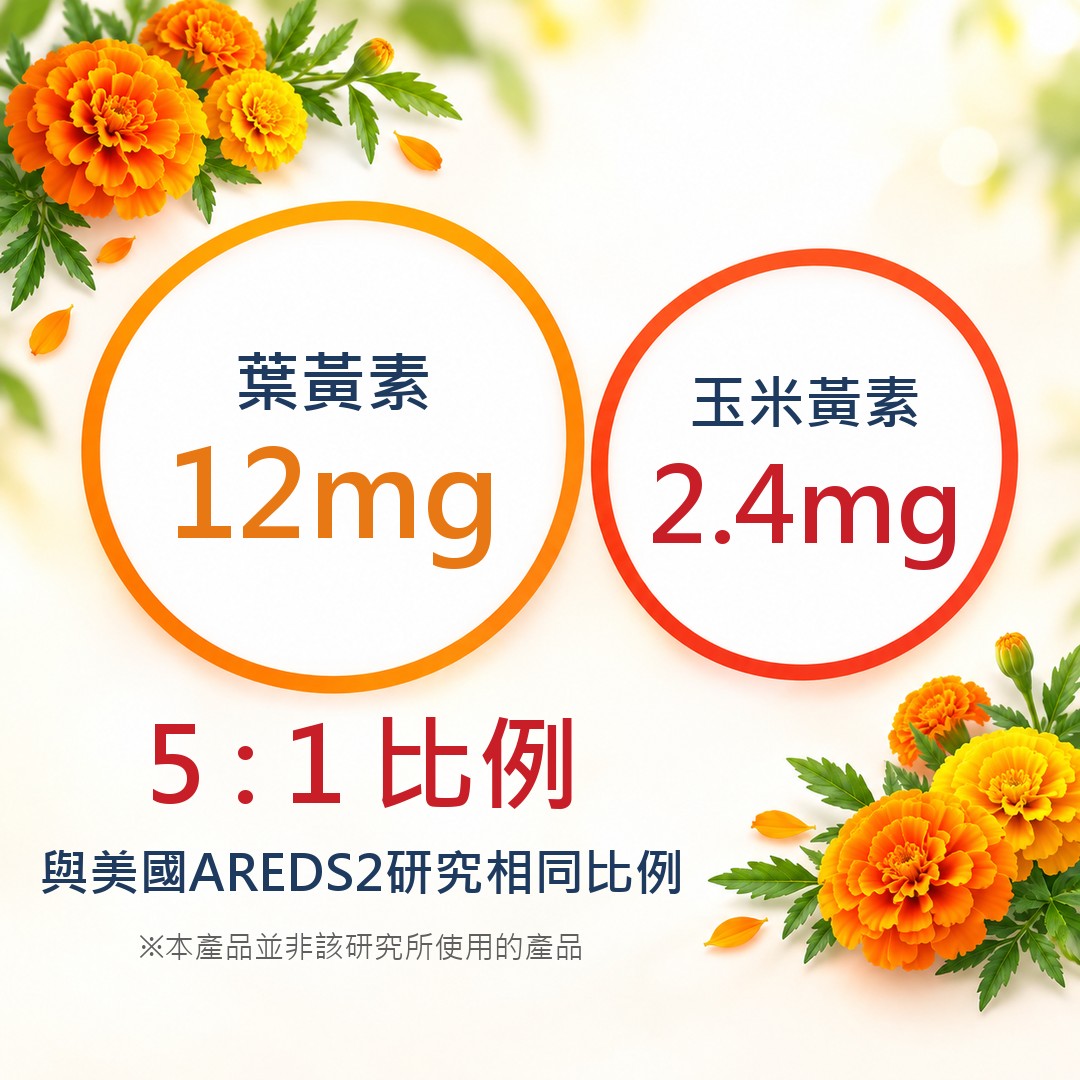 葉黃素12mg 玉米黃素2.4mg 5:1比例